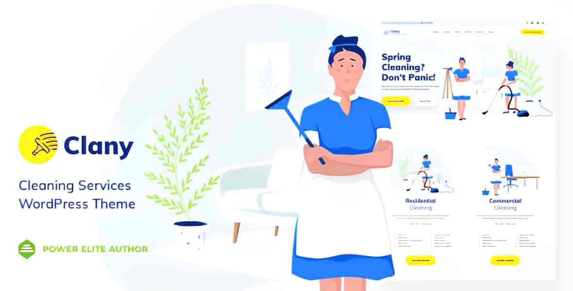 Clany cleaning services WordPress theme for cleaning company websites