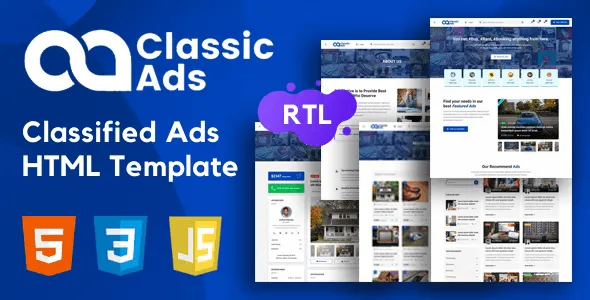 Classicads classified ads HTML template with Bootstrap 5 and Elementor PRO support