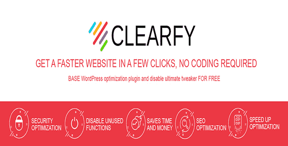 Clearfy Cache Pro WordPress optimization plugin interface