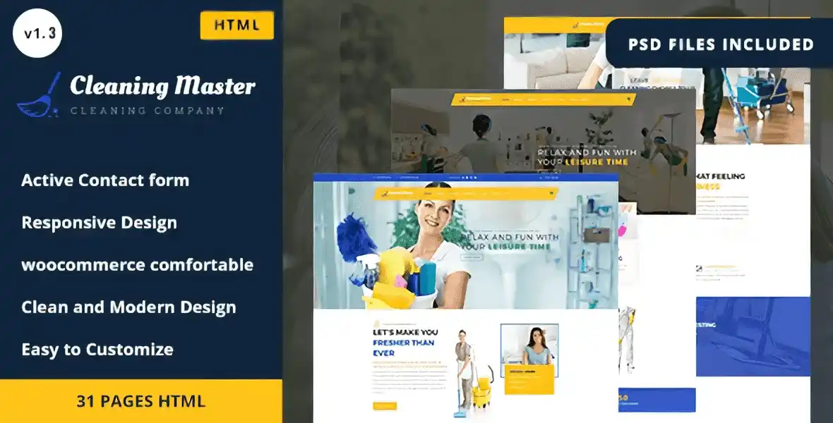 Cleaning Master professional cleaning company HTML5 template responsive website design