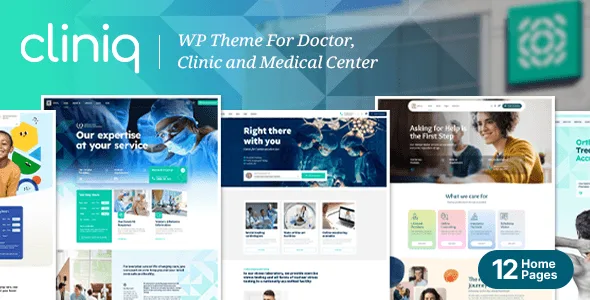 Cliniq medical WordPress theme homepage layout for doctors and healthcare clinics