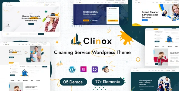 Clinox cleaning services WordPress theme – modern and responsive design