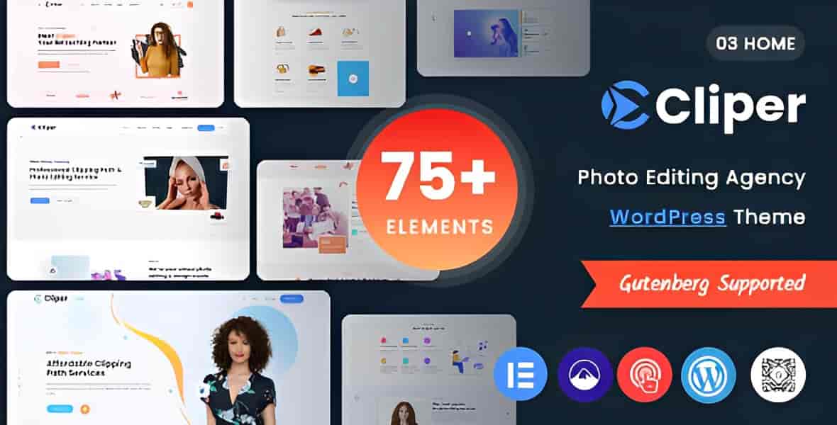 Cliper clipping path agency WordPress theme website design preview