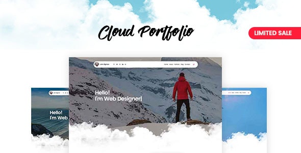 Cloud creative agency HTML template showcasing a clean portfolio layout on desktop and mobile
