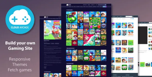 CloudArcade HTML5 game portal CMS dashboard for managing a PHP gaming website
