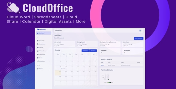 CloudOffice self-hosted office suite PHP script with document editor, spreadsheet, and cloud drive modules