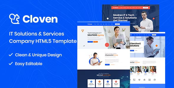 Cloven IT solutions HTML5 template homepage preview