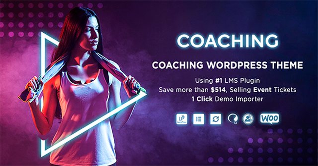 Coaching WordPress theme homepage demo showing elegant design for life and fitness coaches