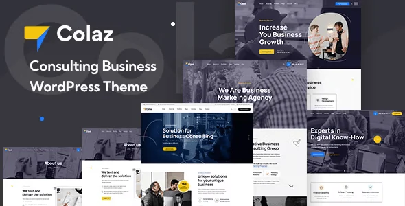 Colaz business consulting WordPress theme preview with Elementor PRO