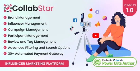 CollabStar influencer marketing platform dashboard interface