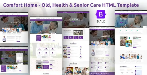 Comfort Home senior care HTML template with modern responsive layout for assisted living and health services websites