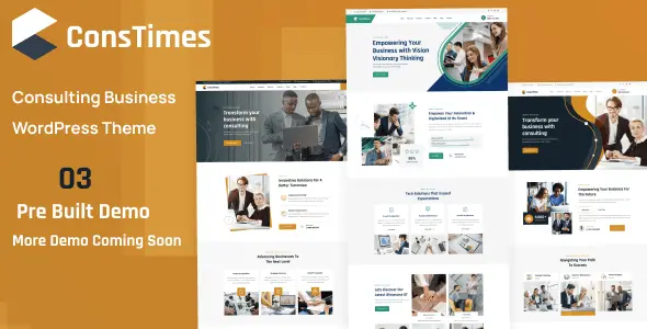 ConsTimes consulting WordPress theme homepage demo with Elementor page builder