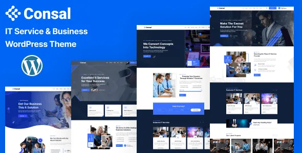 Consal IT services WordPress theme homepage layout