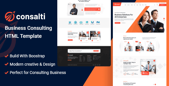 Consalti consulting and business HTML template preview