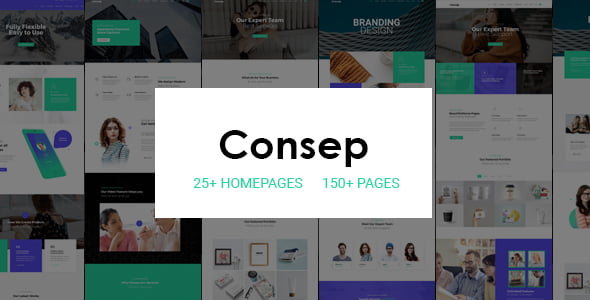 Consep multi-purpose responsive HTML5 template with 20+ homepage layouts and modern customization options