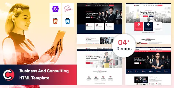 Constol business and consulting HTML5 template desktop and mobile preview