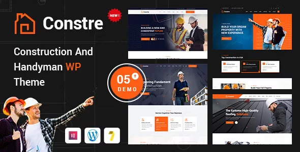 Constre construction and handyman WordPress theme website preview