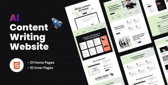 Contis AI Writer HTML Template - Copywriting Landing Page Design