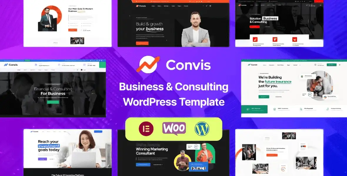 Convis consulting WordPress theme preview with Elementor PRO page builder
