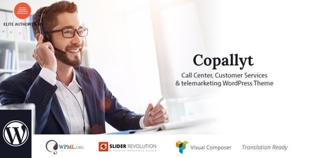 Copallyt call center and telemarketing WordPress theme homepage preview