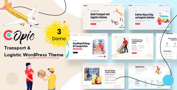 Copic transport and logistics WordPress theme with Elementor page builder