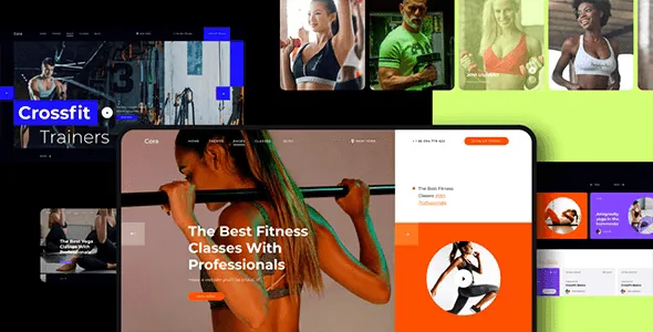 Cora responsive sport clubs HTML template homepage preview