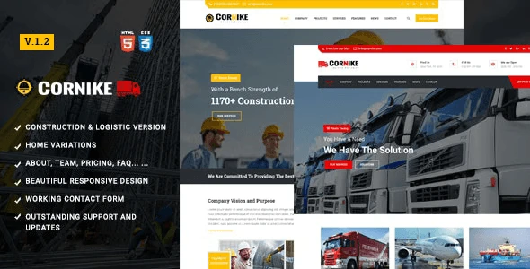 Cornike construction company HTML template
