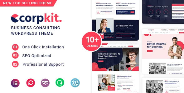 Corpkit business consulting WordPress theme homepage preview