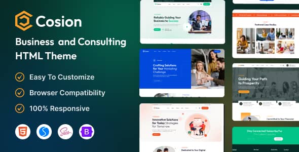 Cosion business consulting HTML template homepage preview with modern responsive design