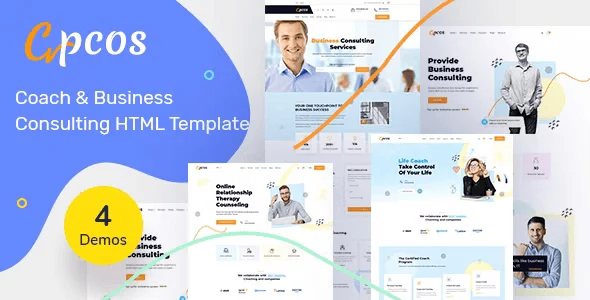 Cpcos coach and business HTML template preview showcasing responsive layout design