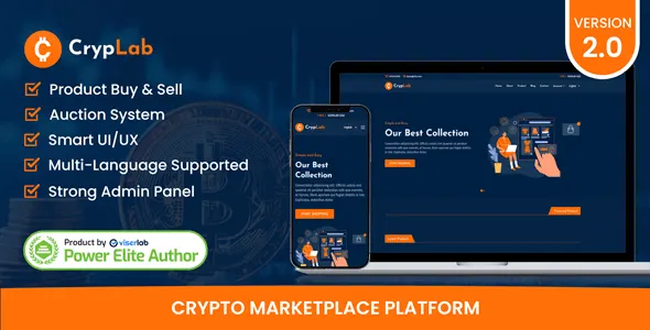 CrypLab crypto marketplace PHP script with multivendor dashboard and cryptocurrency payment management