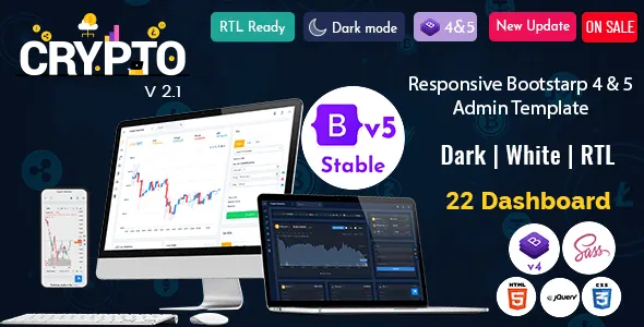 Cryptio Tokenizer – responsive crypto admin dashboard HTML template built with Bootstrap 5
