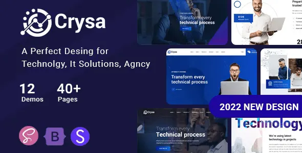 Crysa IT solutions HTML template showcasing a modern cybersecurity and tech business website layout