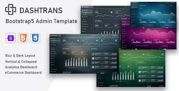 Dashtrans Bootstrap 5 admin template responsive dashboard preview