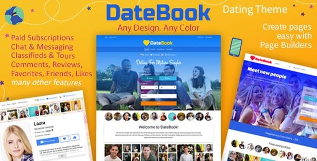 DateBook dating WordPress theme for building online dating websites