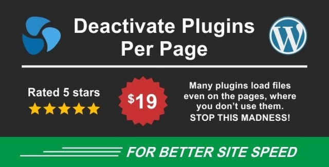 WordPress plugin interface showing deactivation rules for contact form plugin limited to contact page only