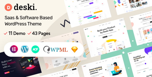 Deski modern SaaS WordPress theme for software landing pages