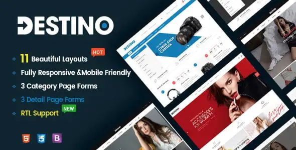Destino multipurpose responsive HTML5 template for e-commerce websites
