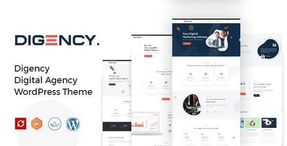 Digency multi-purpose portfolio WordPress theme layout preview