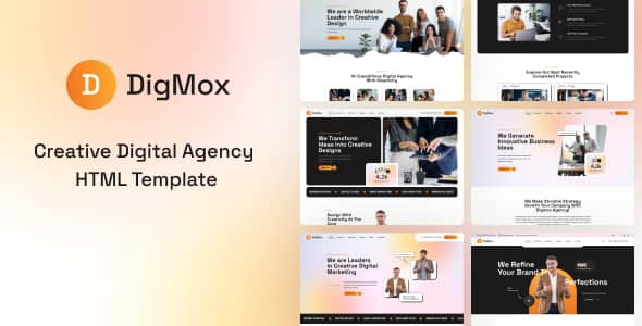 Digmox responsive digital agency HTML template showcasing modern web design layout