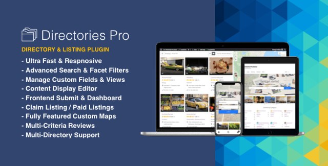 Directories Pro WordPress directory plugin interface showing listing management dashboard