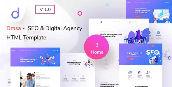 Dmsa SEO agency HTML template responsive Bootstrap website design