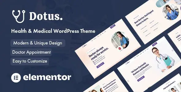 Dotus health and medical WordPress theme homepage preview