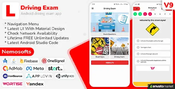Driving exam app PHP admin script dashboard interface for managing questions and users