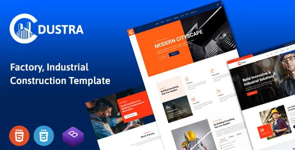 Dustra factory and industry HTML template homepage preview