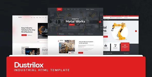 Dustrilox factory and industry HTML5 template homepage preview