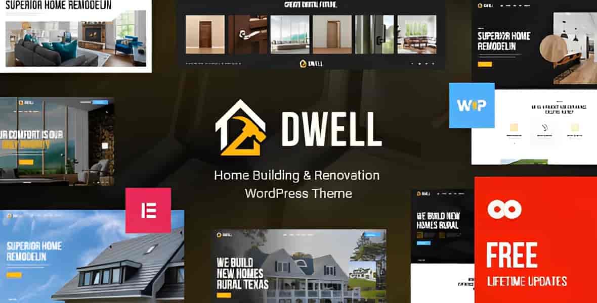 Dwell home renovation WordPress theme homepage demo preview