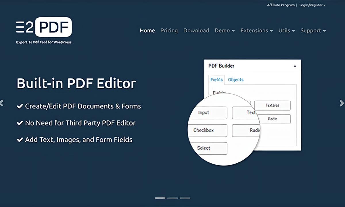 E2PDF PRO WordPress PDF plugin