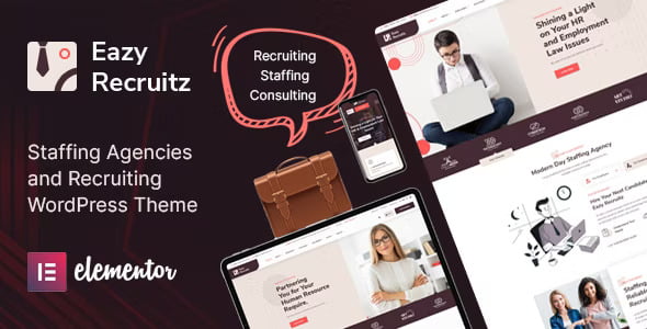 Eazy Recruitz recruitment WordPress theme homepage layout preview