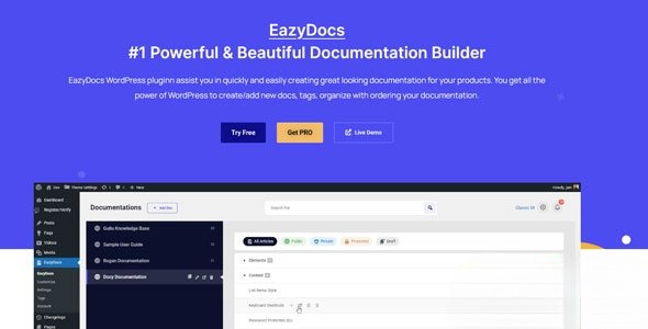 EazyDocs Pro WordPress knowledge base plugin documentation interface